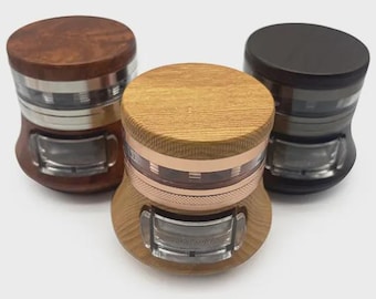 2.5 Inch Metal Herb Crusher - 4 Piece Set in Black, Brown, or Wood