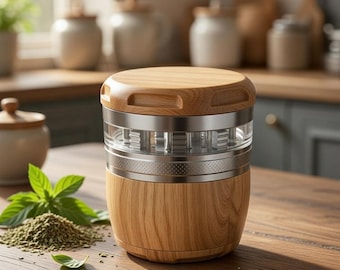 2.5 Inch Metal Herb Crusher - 4 Piece Set in Black, Brown, or Wood