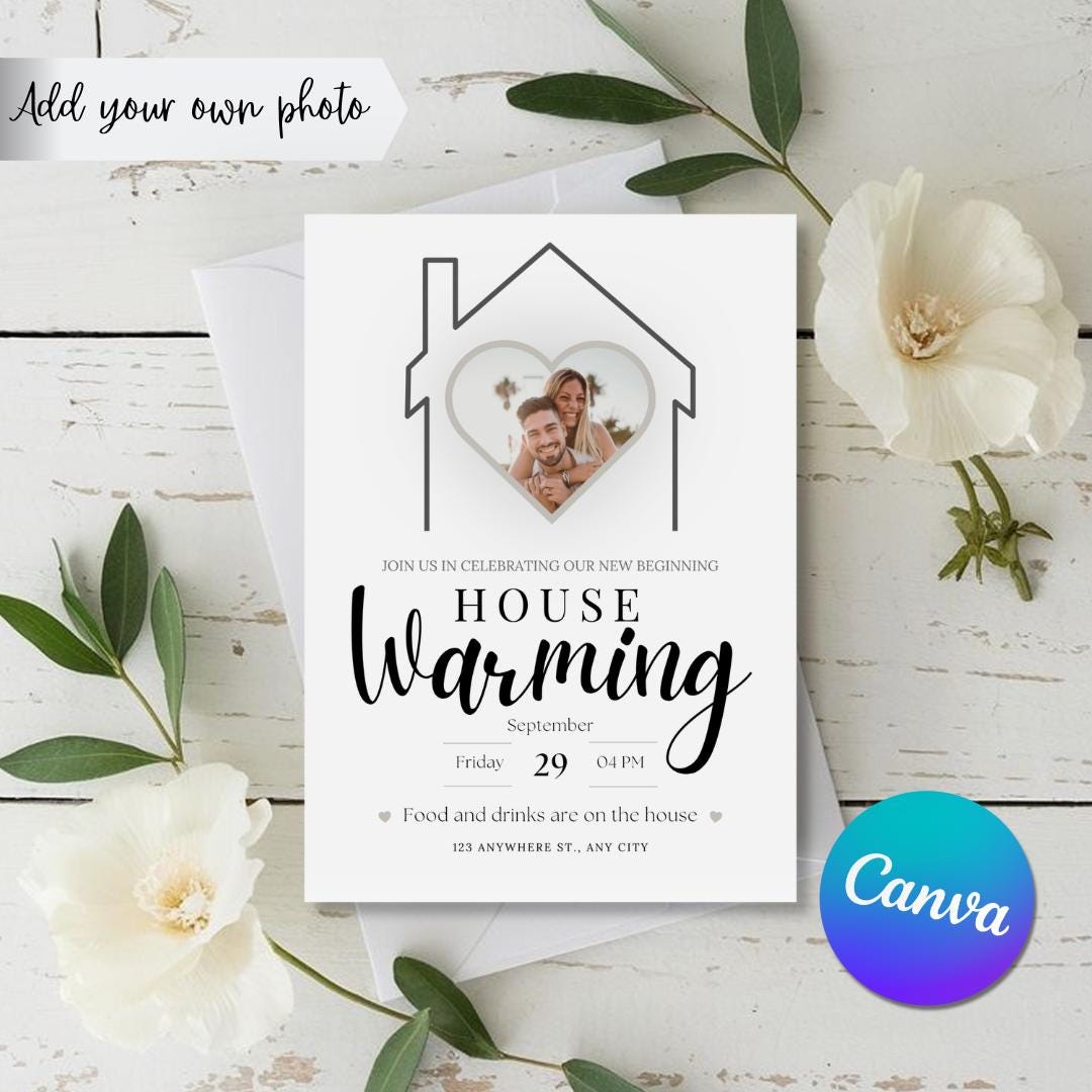 Editable House Warming Invitation & Add Your Own Photo, House Warming ...