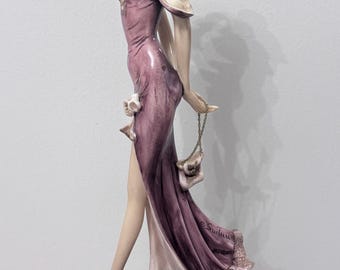 LIMITIERTE AUFLAGE! E. Santini Elegante Dame Skulptur • Italienische Kunst Figur 0021/2000 (Bgebundener Marmor)