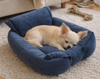 Cama para mascotas 3 en 1: cama de algodón suave para perros y gatos, sofá cojín cálido y acogedor, nido extraíble y lavable para mascotas pequeñas y medianas.