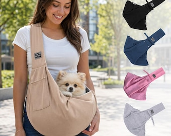 Dog Carrier Sling – Portable Shoulder Bag for Small Dogs & Cats, Hands-Free Travel Pet Carrier with Pocket