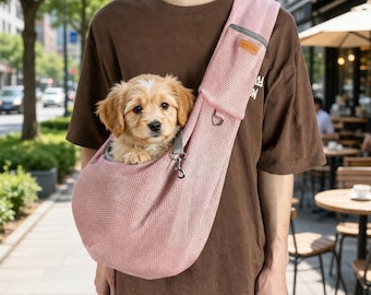 Breathable Pet Carrier Sling – Portable Shoulder Travel Bag for Small Dogs & Cats, Hands-Free Everyday Carrier