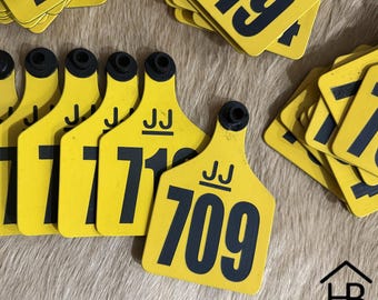 Custom Laser Engraved Ritchey Ear Tags - Includes buttons
