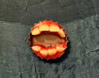 Teeth- Bottle Cap pin