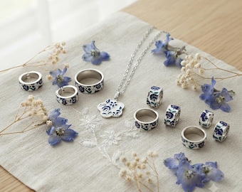 Vintage Floral Jewelry Set, Gold Ring, Necklace, and Earrings, Romantic Retro Jewelry Set, Gift for Women, Boho Wedding
