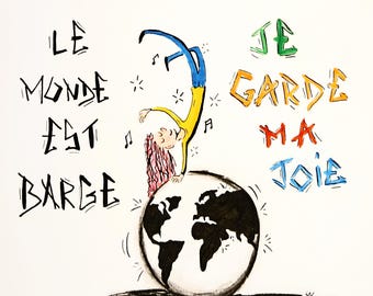 Magnet frigo aimanté 45 mm de diamètre " je garde ma joie!"