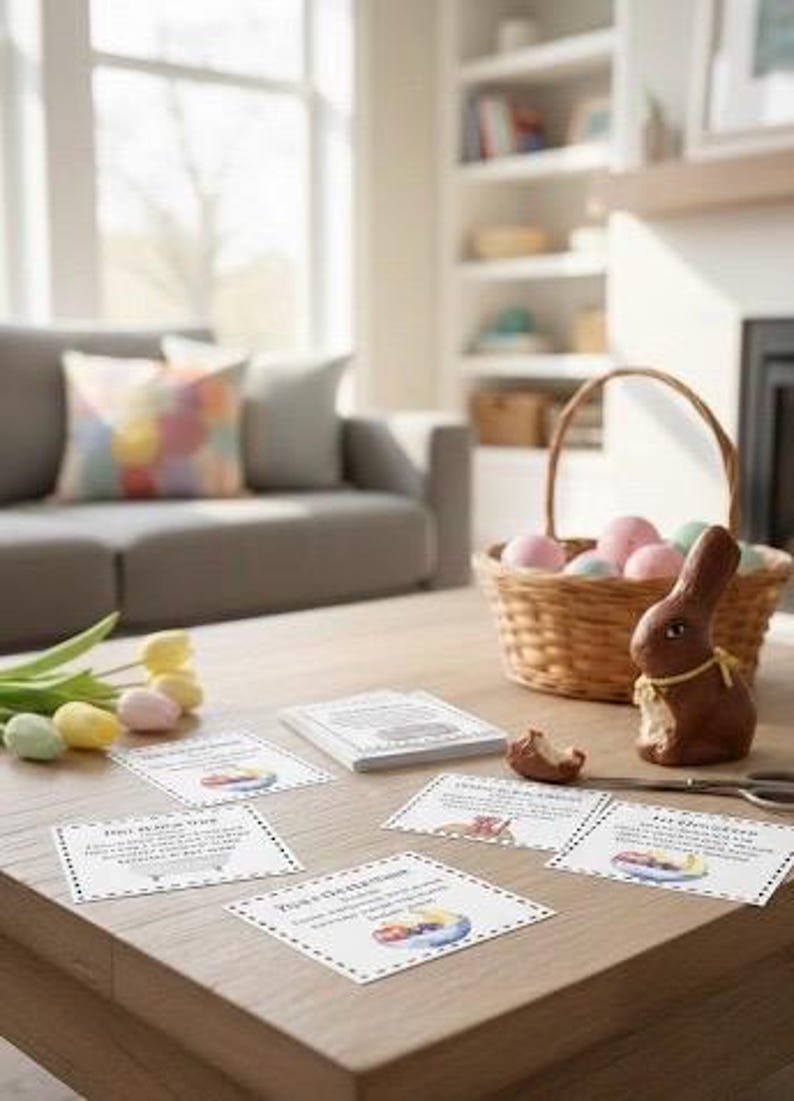 Easter Scavenger Hunt Clues – Kids Indoor Rhyming Egg Hunt Printable ...