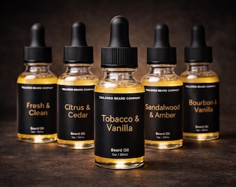 男性用ビアードオイル – 自然な香り、柔らかく整える（1オンス/30mlガラスボトル）