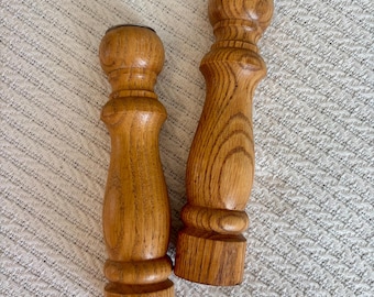 Vintage Wooden Salt and Pepper Shakers