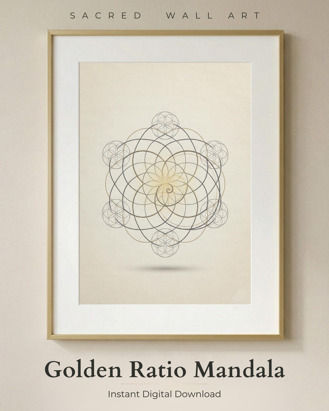 Golden Ratio Wall Art Printable | Fibonacci Spiral Sacred Geometry ...