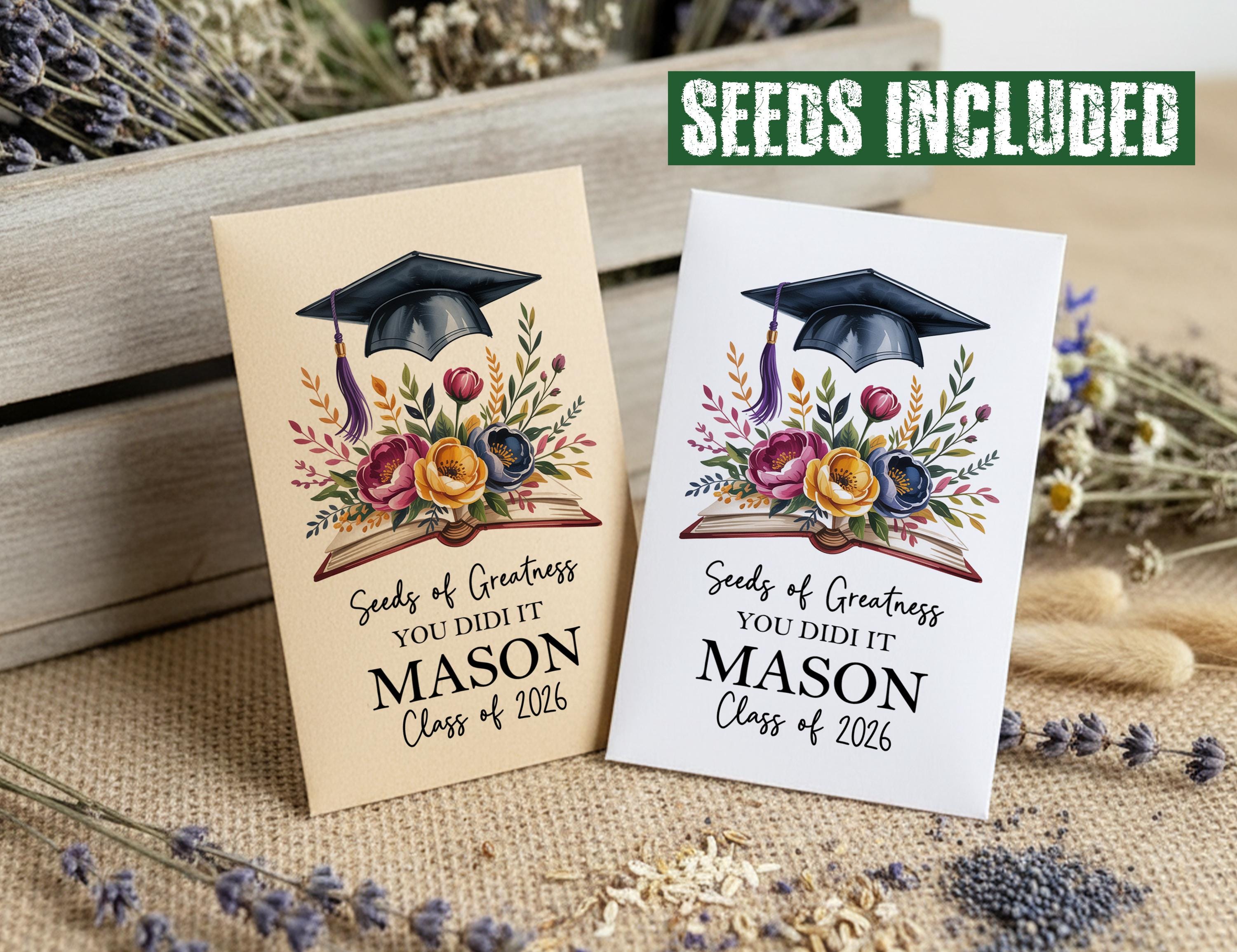 Grad Packet Unique Graduation Seed Packets, Personalized Graduation Seed Envelope ...