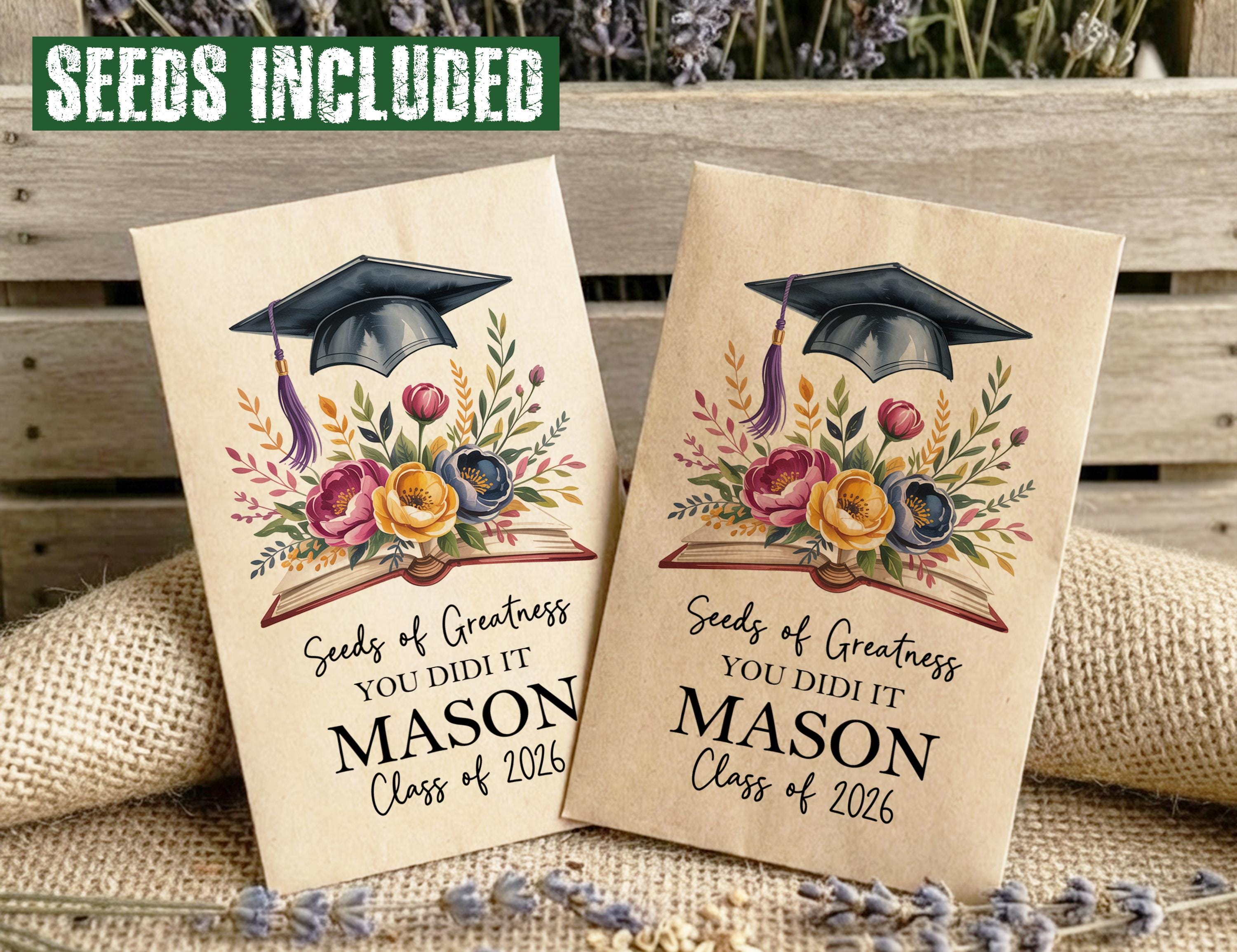 Grad Packet Unique Graduation Seed Packets, Personalized Graduation Seed Envelope ...