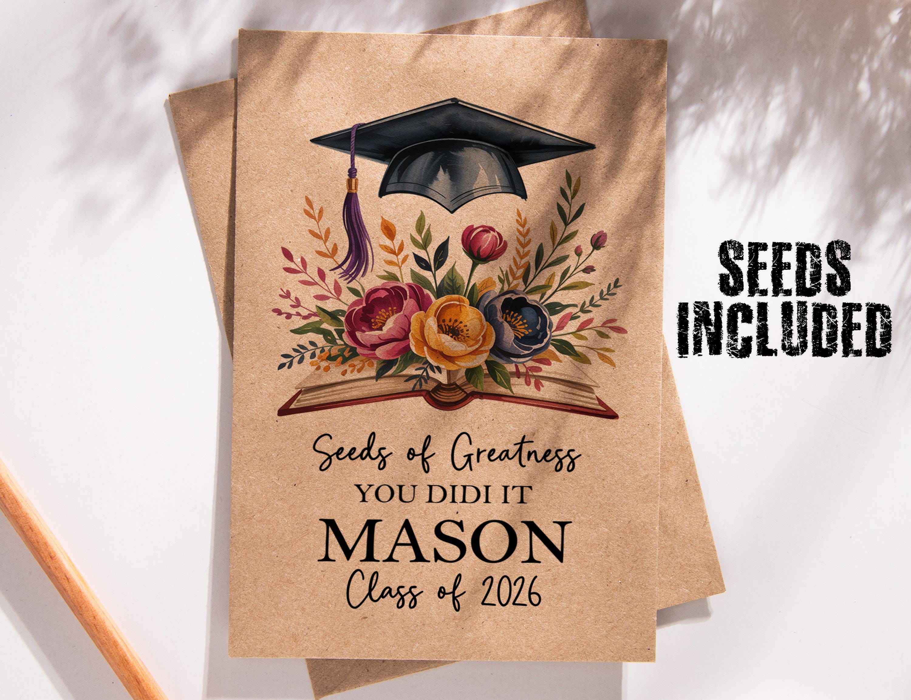 Grad Packet Unique Graduation Seed Packets, Personalized Graduation Seed Envelope ...
