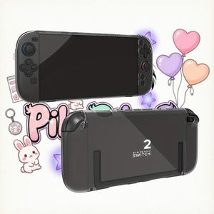 Nintendo Switch 2 Klarsichthülle – Transparente Schutzhülle mit Joy-Con-Schutzhüllen – Dockingstation-kompatible TPU-Hülle – Kratzfeste Hartschale