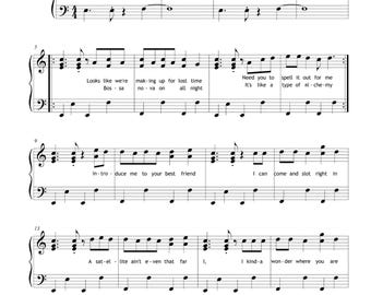 Partitura para piano de "Man I Need", Pop Soul, Grado 3 (Notas a color y letra)
