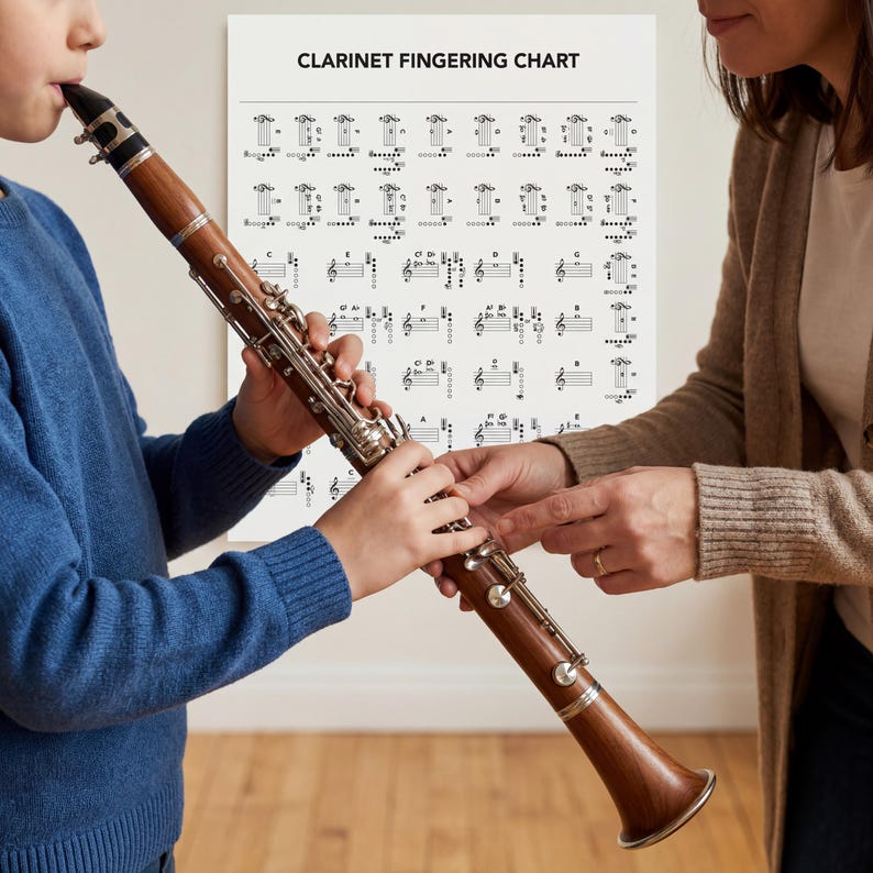Clarinet Fingering Chart: Printable Music Poster for Beginners image 5