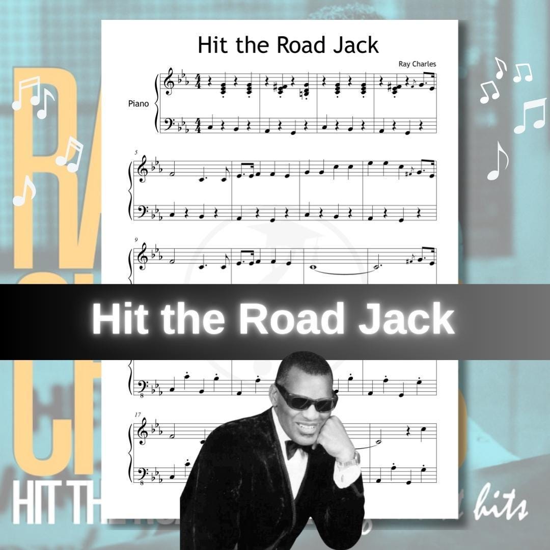 Hit the Road Jack Sheet Music: Colored Notes, Note Names - PDF & Video ...
