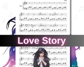 Love Story de Indila - Partitura: Arreglo fácil de nivel 3 - Notas con código de colores
