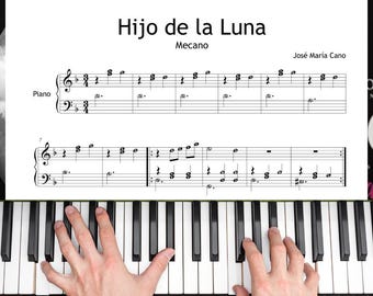 Hijo de la Luna - Partitura para Piano, Balada Española Fácil PDF