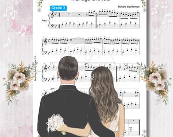 Matrimonio de Amor (PDF de nivel 3 fácil) Partitura romántica para piano