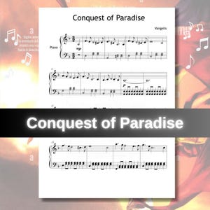 Conquest of Paradise Piano Sheet Music - Simplified Grade 3 with Color Notes
