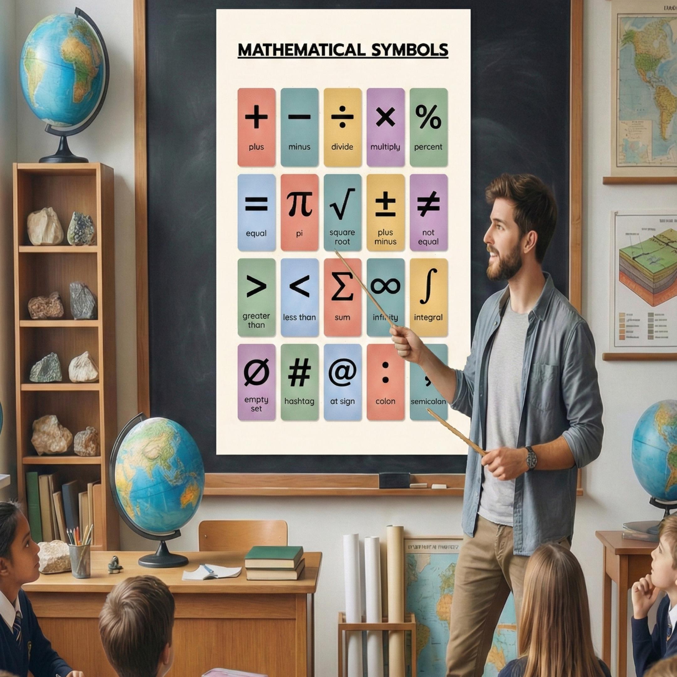 Math Symbols Chart: Study Reference Poster (printable PDF Download) - Etsy