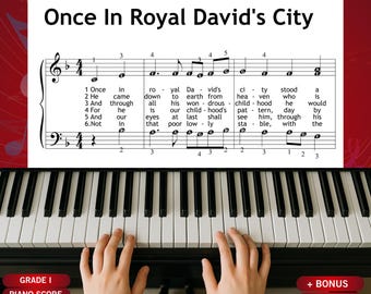 Érase una vez en la ciudad del rey David - Partitura de himno navideño - Fácil para principiantes