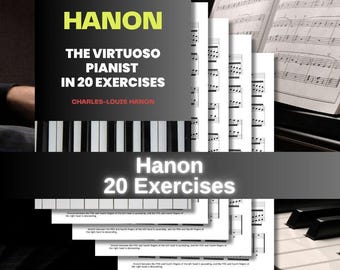 Ejercicios de piano de Hanon 1-20: calentamientos imprimibles y listos para tabletas