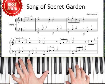 Partitura para piano de la canción "El jardín secreto" (Grado 3-4, con código de colores, PDF)