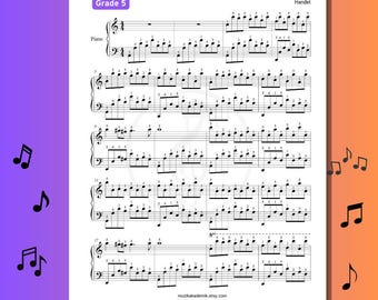 Partitura para piano de Passacaglia: Grau 5 Clássico Dedilhado (PDF)