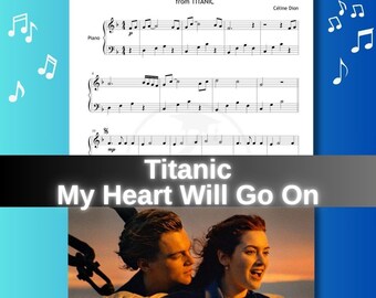Spartito per pianoforte di "My Heart Will Go On" - Tema Titanic facile con i nomi delle note