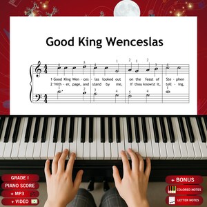 Good King Wenceslas - Beginner Piano Sheet Music - Color-Coded Notes