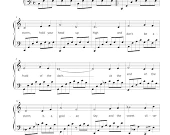 Partitura para piano de "You'll Never Walk Alone": Grau 3 - Teatro Musical (PDF)