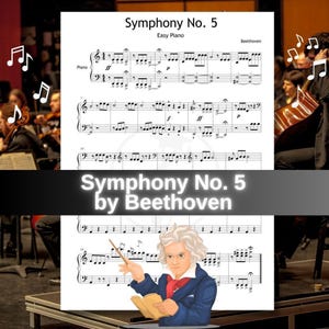 Sinfonia n. 5 di Beethoven - Livello 2-3, spartito per pianoforte con codifica a colori