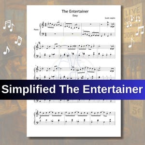 The Entertainer Ragtime Sheet Music (Simplified, Color-Coded PDF)