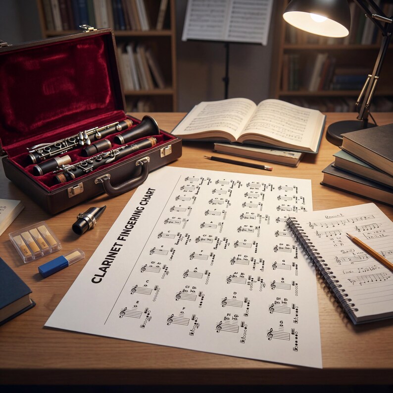 Clarinet Fingering Chart: Printable Music Poster for Beginners image 8