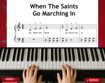 Cuando los santos entran marchando: Piano navideño fácil - Nivel principiante 1