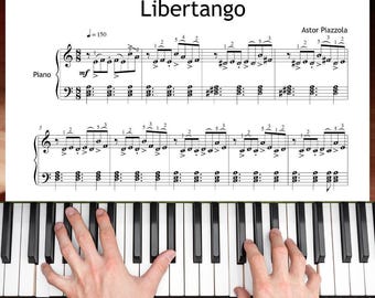 Partitura para piano Libertango: Tango intermedio de Astor Piazzolla