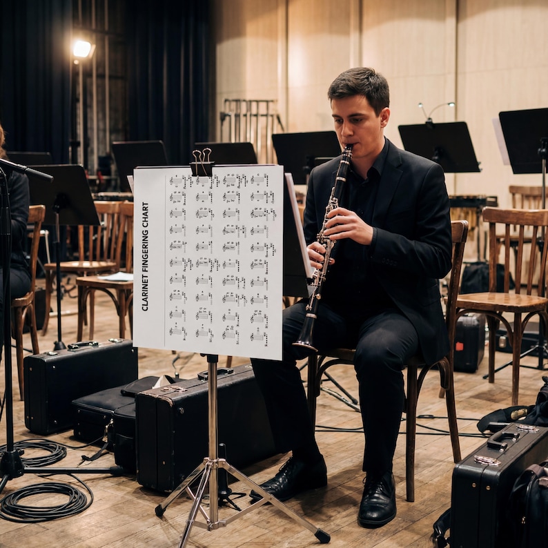 Clarinet Fingering Chart: Printable Music Poster for Beginners image 16