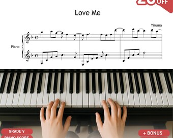 Love Me van Yiruma - graad 5-6, kleurgecodeerde bladmuziek voor piano