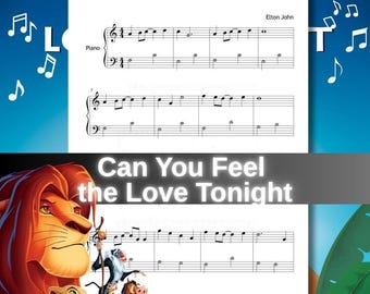 ¿Puedes sentir el amor esta noche? - Partitura fácil para piano