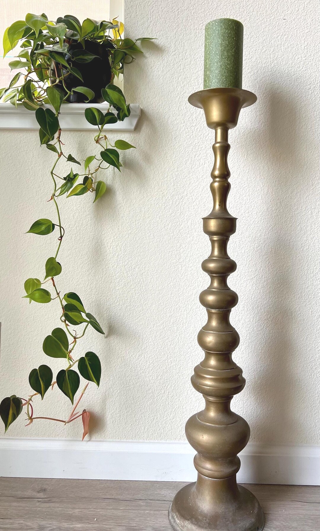 Vintage Brass Floor Candle Holders