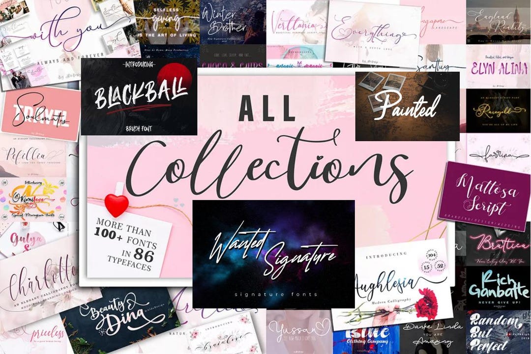 Mix Cursive Mixed Style Font Bundle: Cursive, Modern & Handwritten Fonts - Etsy