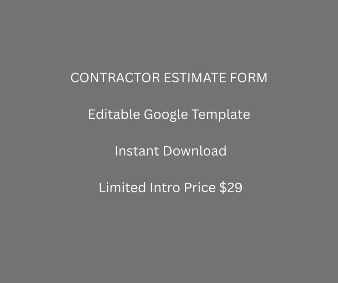 Contractor Estimate Request Google Form Template | Construction Project ...
