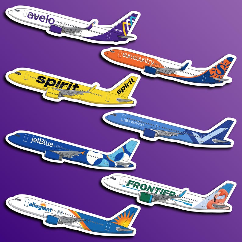 Commercial Airline Airplane Sticker Decals - Etsy