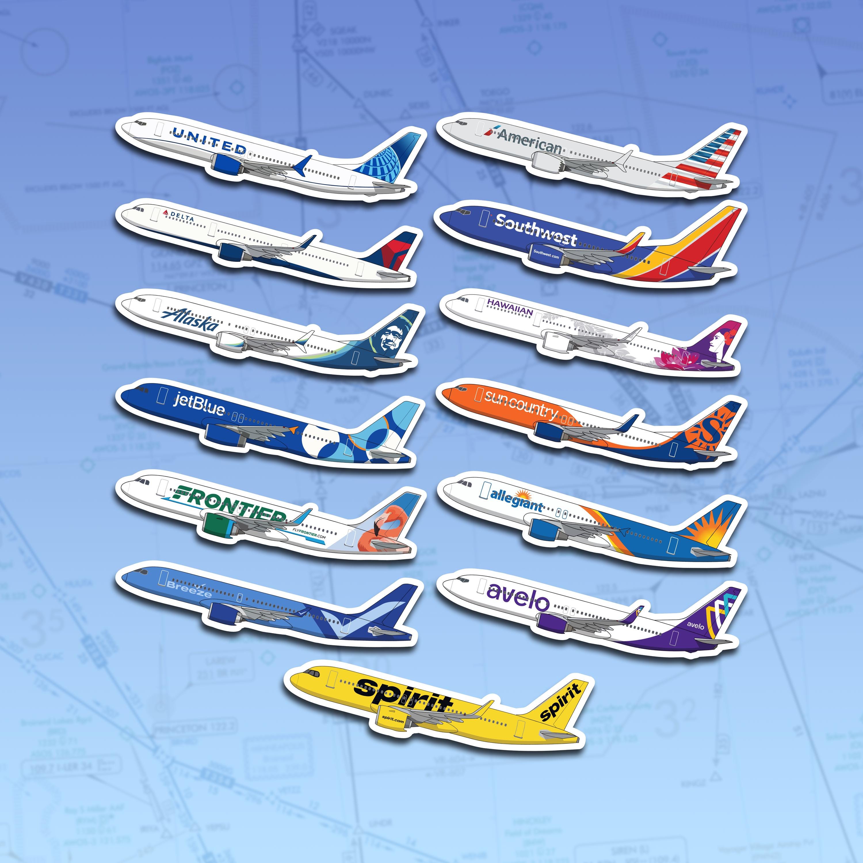 Commercial Airline Airplane Sticker Decals - Etsy