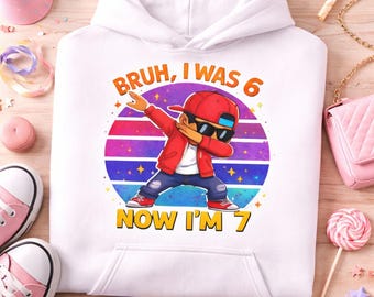 Personalized 7th Birthday Boy 67 Hoodie, Unique Dabbing Hoodies, Birthday Gifts For 7 Year Old Boys, Custom Sweatshirt Six Seven