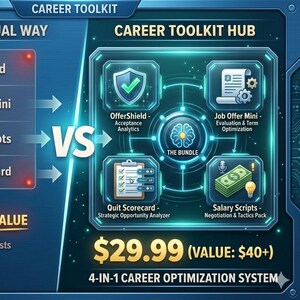 Toolkit für Berufswahl | Stellenangebotsvergleich Bundle | Gehaltsverhandung + Angebotsanalytik Tabelle | Vergütung Rechner