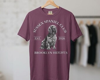 Custom Large Half Circle Sussex Spaniel T-Shirt